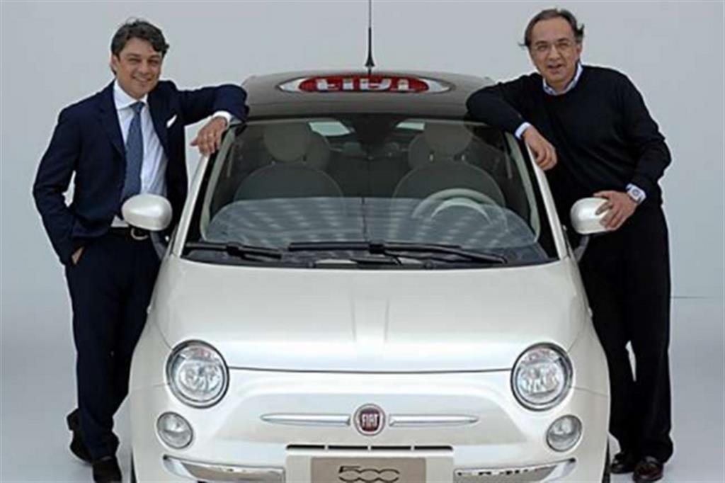 Luca De Meo e Sergio Marchionne Fiat 500